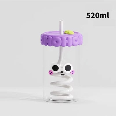 Vasos de cristal con caras divertidas