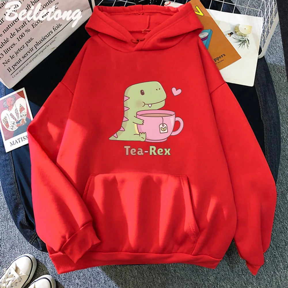 Tea-Rex Hoodie – Funny Dinosaur & Tea Lover Sweatshirt