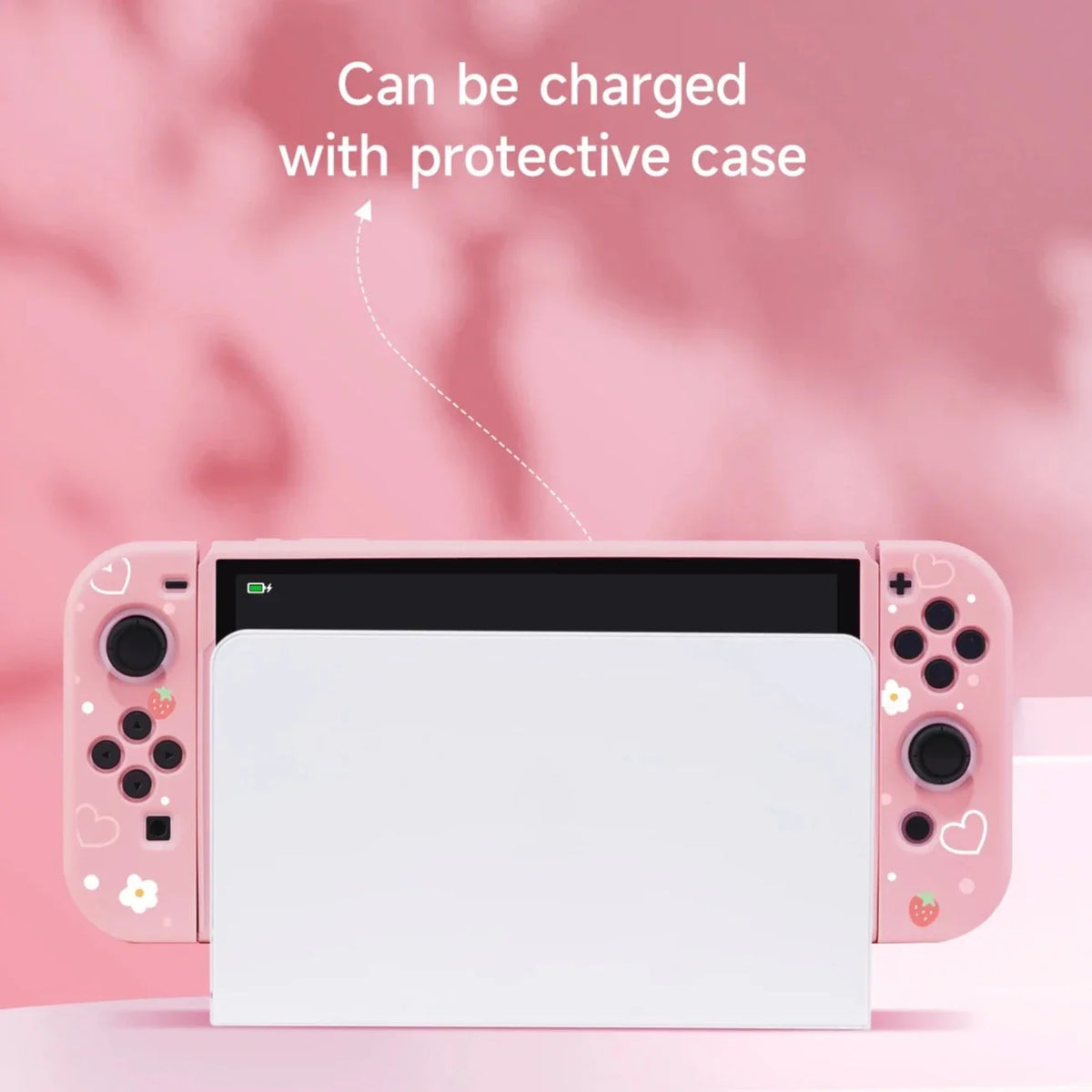 Estuche para Nintendo Switch con corazones de fresa