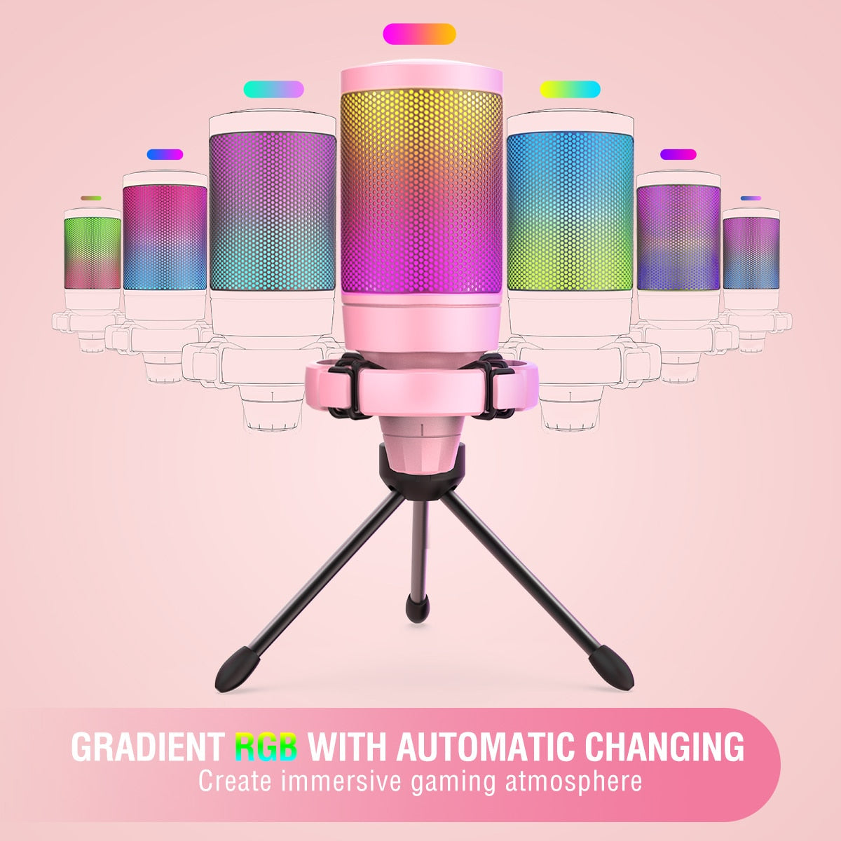 Micrófono de condensador rosa