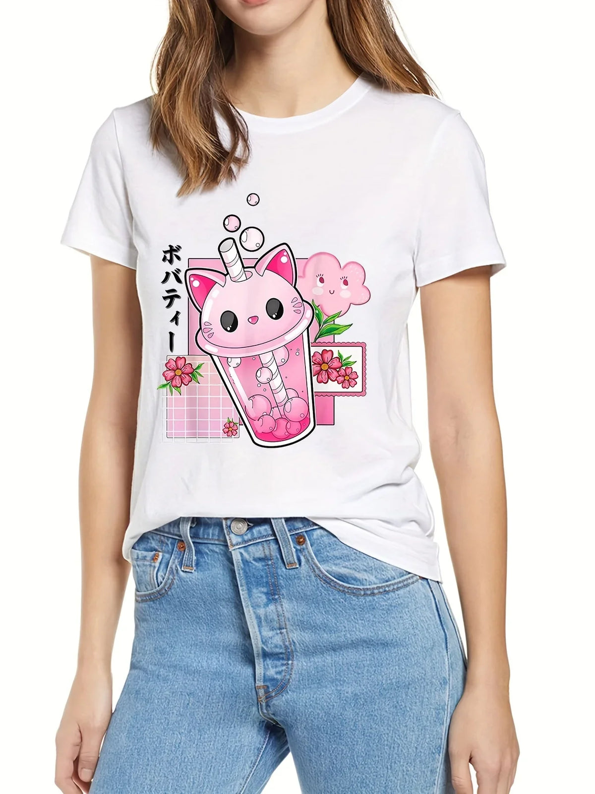 Camiseta con taza de té Boba y gato