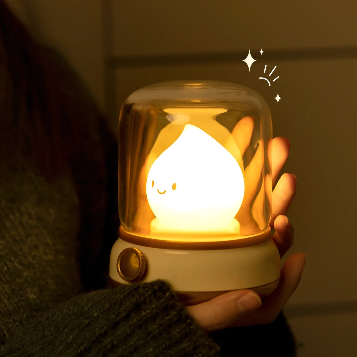 Linterna de llama kawaii