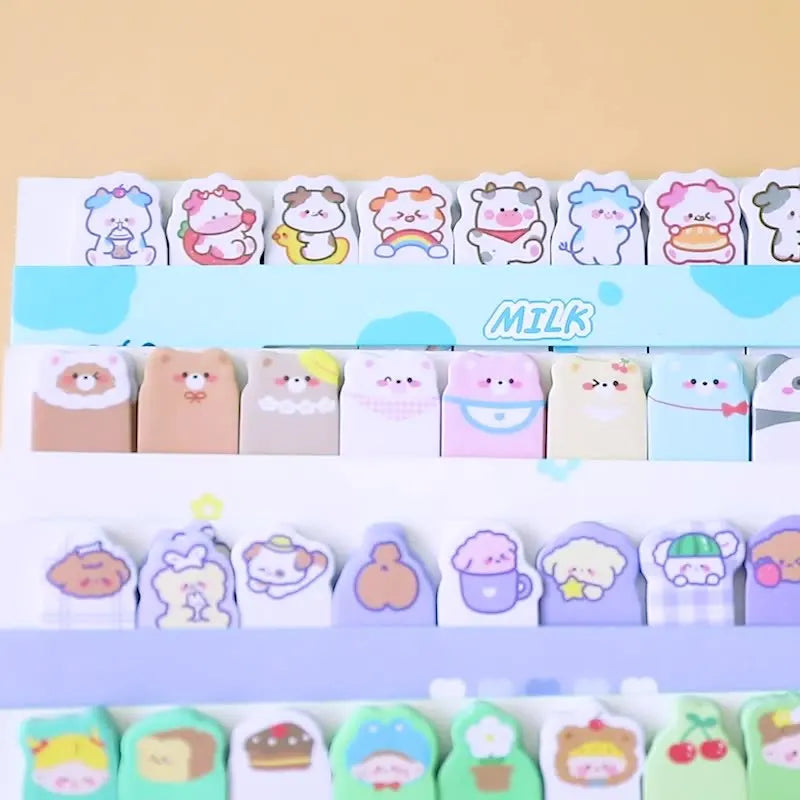 Marcapáginas Kawaii con notas adhesivas