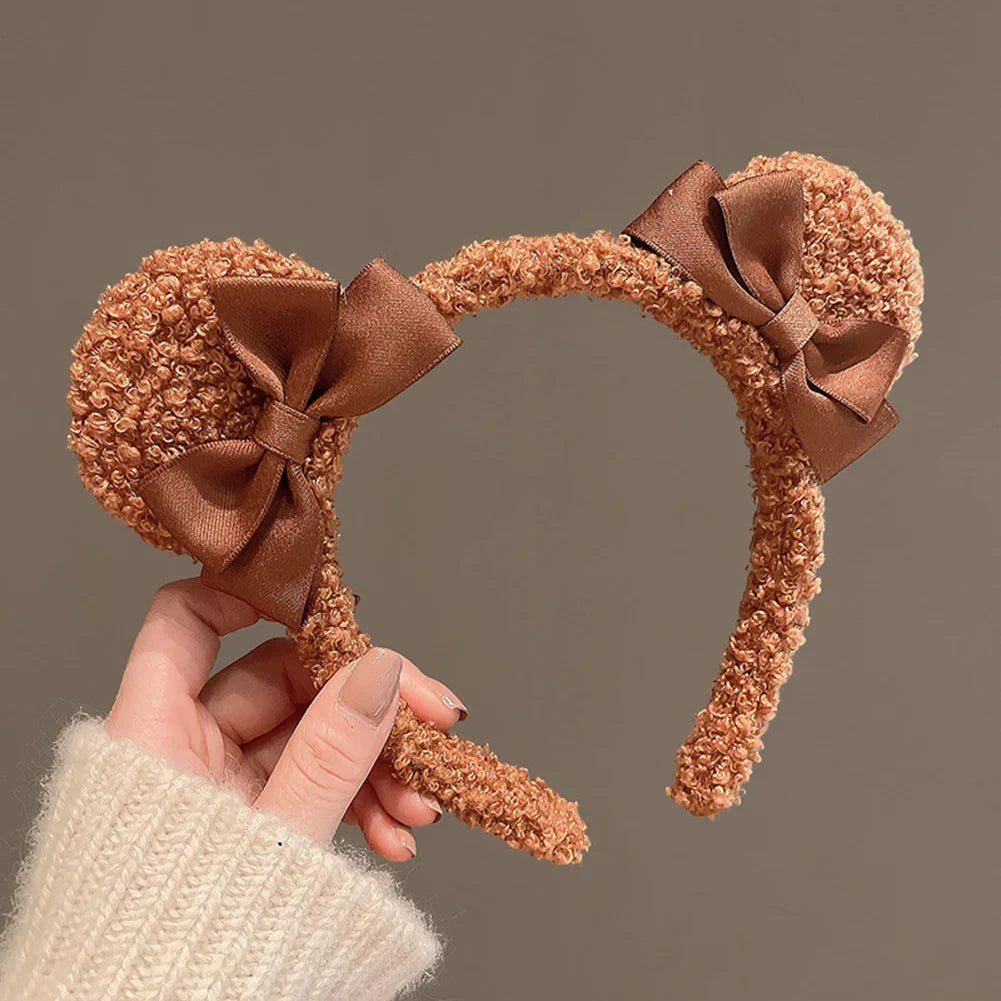 Diademas con orejas de osito de peluche