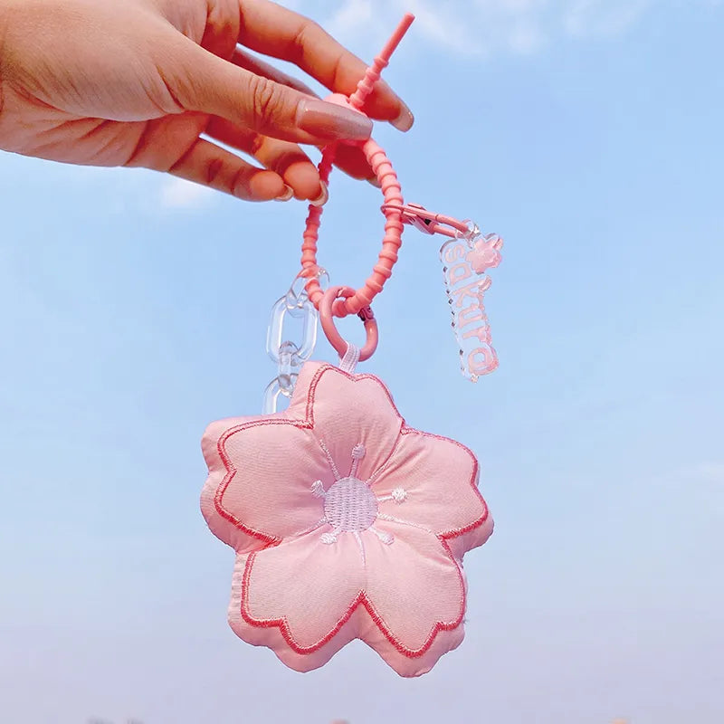Llavero con colgante de flor de cerezo
