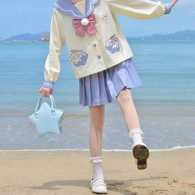 Uniforme de marinero de conejito pastel