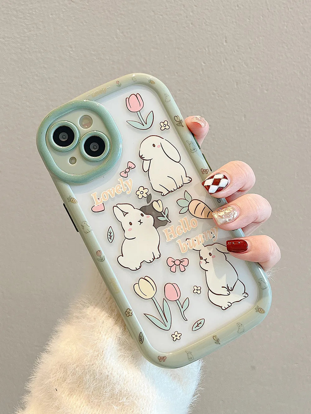 Funda para iPhone con conejitos de tulipán