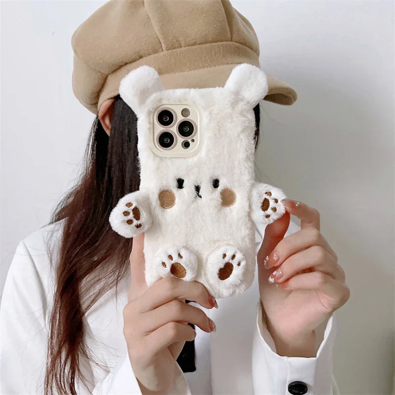 Funda suave de oso de peluche para iPhone
