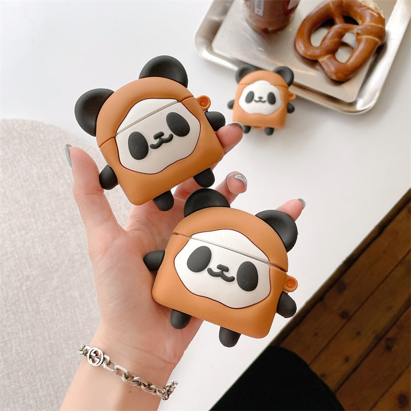 Estuche para AirPods con forma de pan de panda