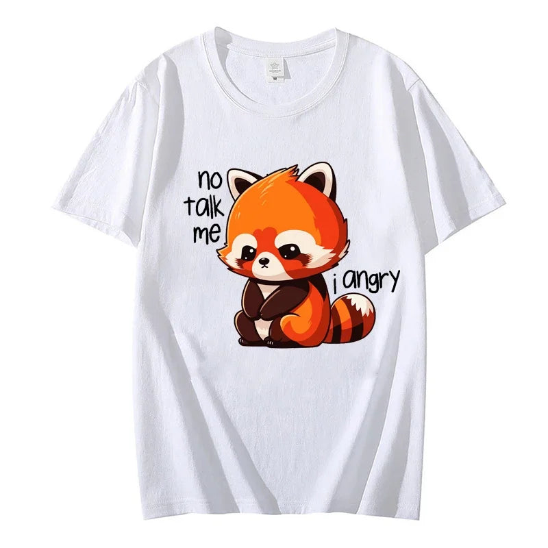 No Talk Me I Camiseta de Panda Rojo Enojado