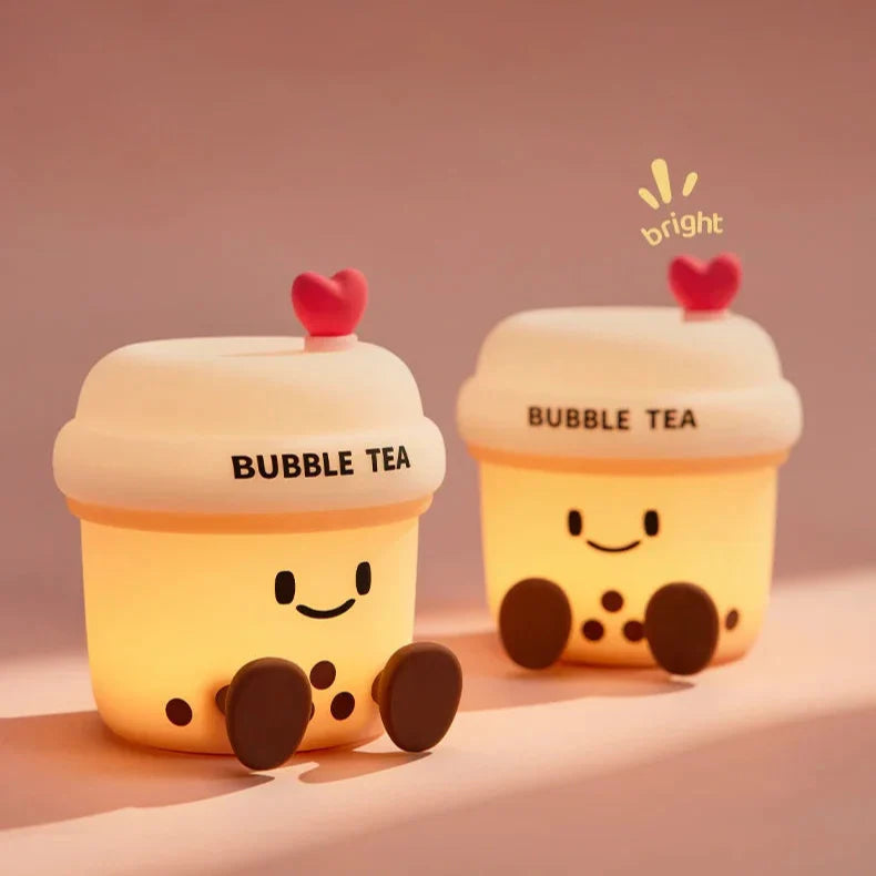 Luz de noche de té de burbujas kawaii