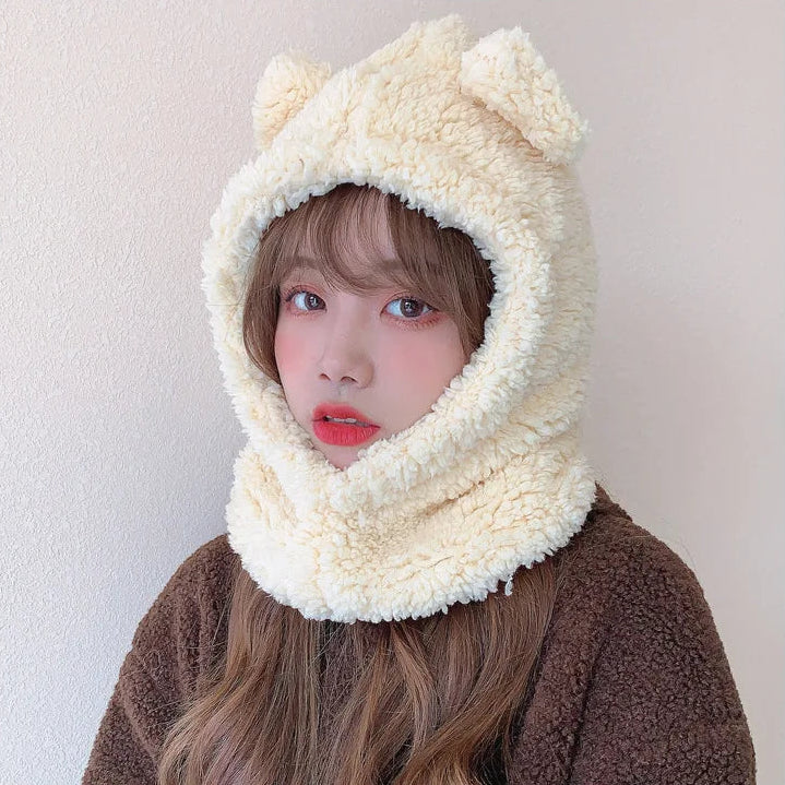 Sombrero de oso kawaii con máscara
