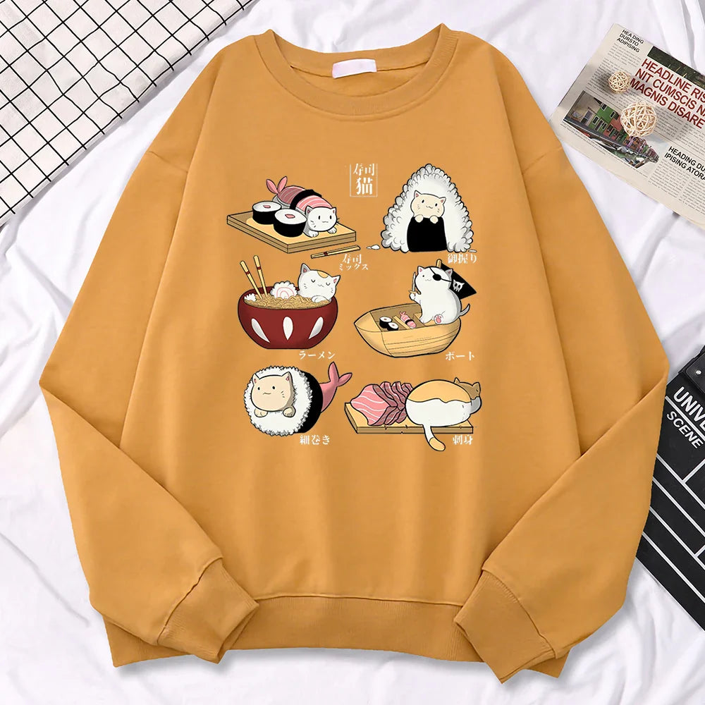 Suéter Harajuku de Sushi Cats