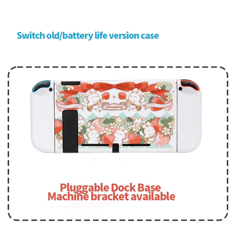 Estuche para Nintendo Switch con diseño de conejito de fresa