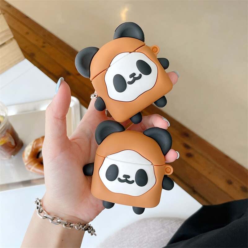 Estuche para AirPods con forma de pan de panda