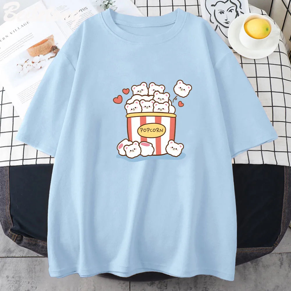 Linda camiseta de osos de palomitas de maíz
