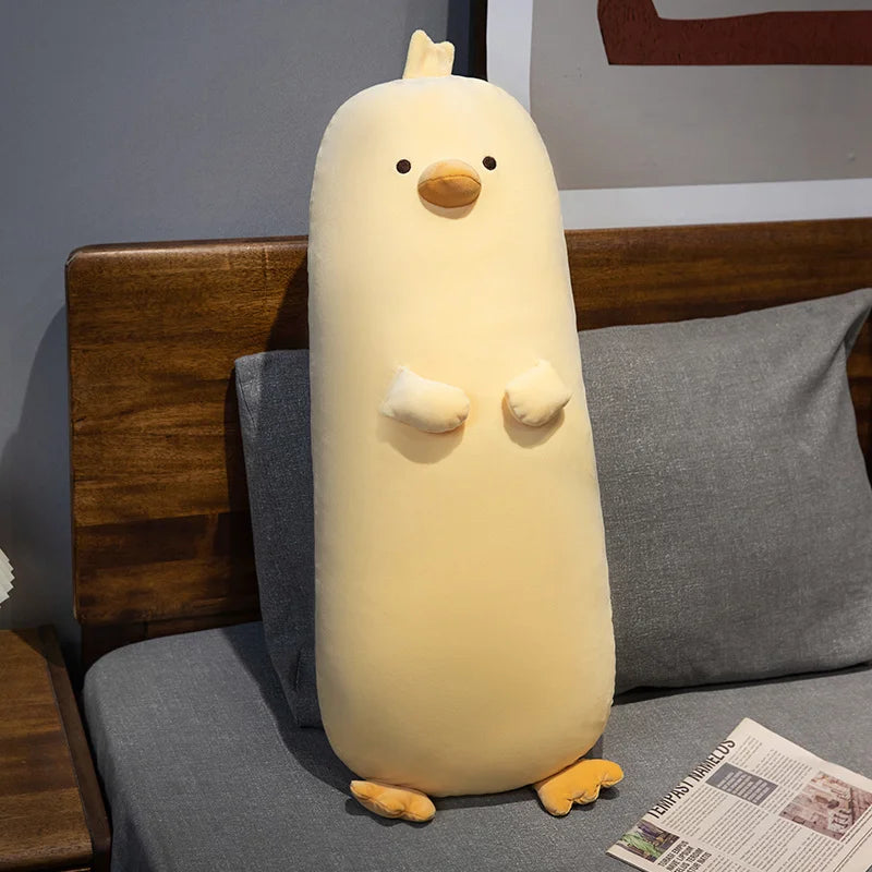 Peluches de almohada de pollito largo