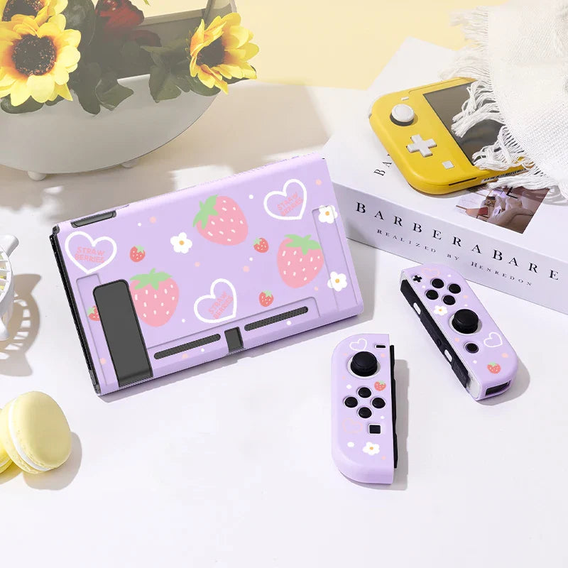 Estuche para Nintendo Switch con corazones de fresa