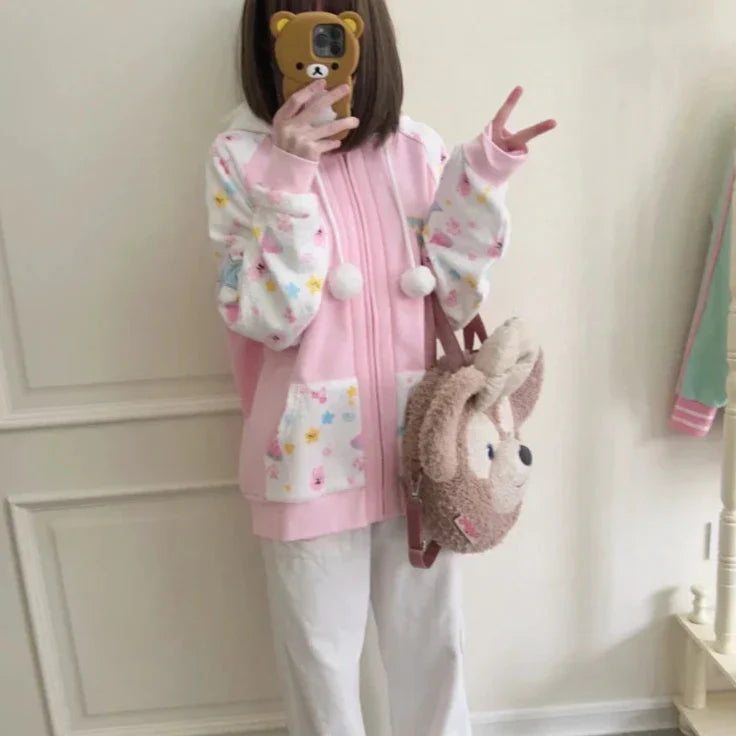 Sudadera con capucha Harajuku Happy