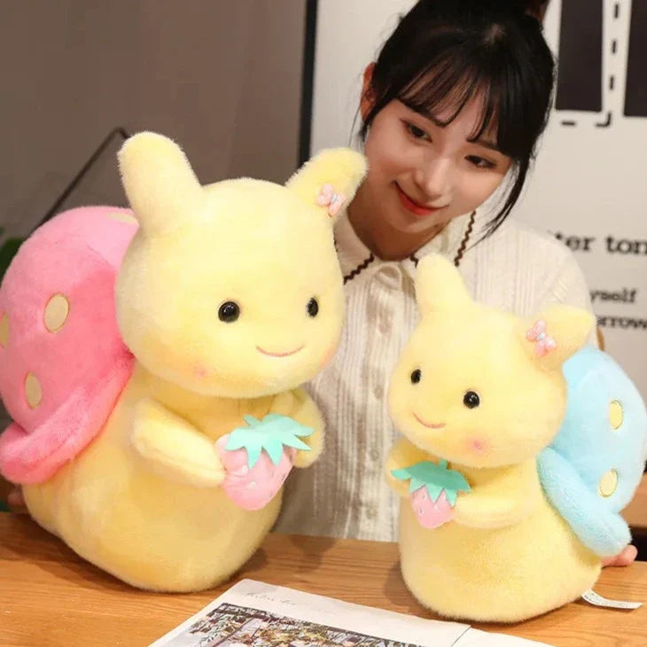 Peluches de caracol de fresa kawaii