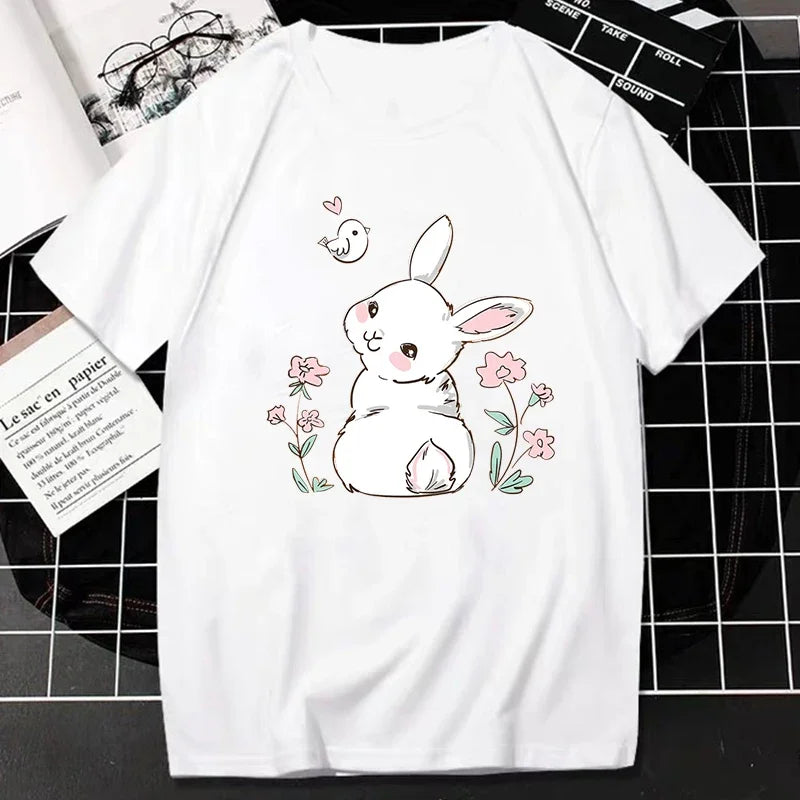 Bonita camiseta de conejito de primavera