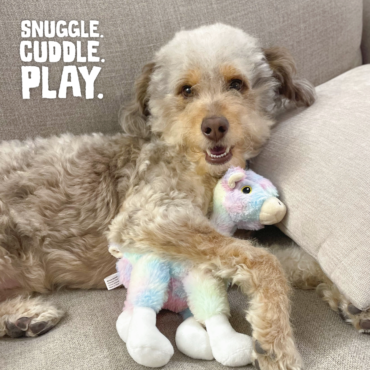 Ally the Alpaca – Tie-Dye Squeaky & Crinkle Plush Toy