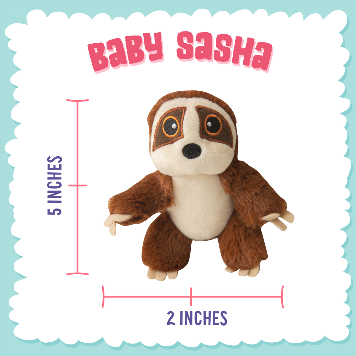 Baby Sasha the Sloth – Squeaky & Crinkle Eco-Friendly Plush Toy