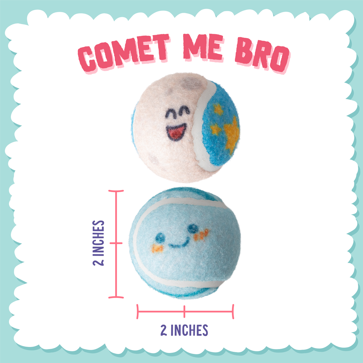 Pelotas de tenis chirriantes Comet Me, Bro (paquete de 2)