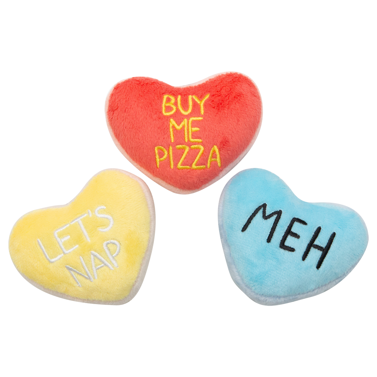 Candy Hearts 3-Pack – Squeaky Valentine Plush Set