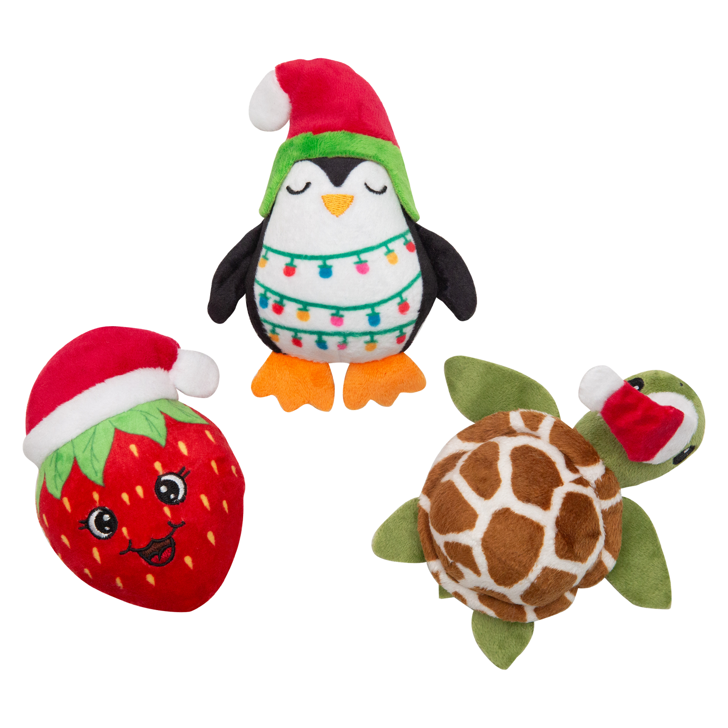 Snugarooz Pack Navideño de 3 – Juguetes de Peluche Ecológicos para Fiestas