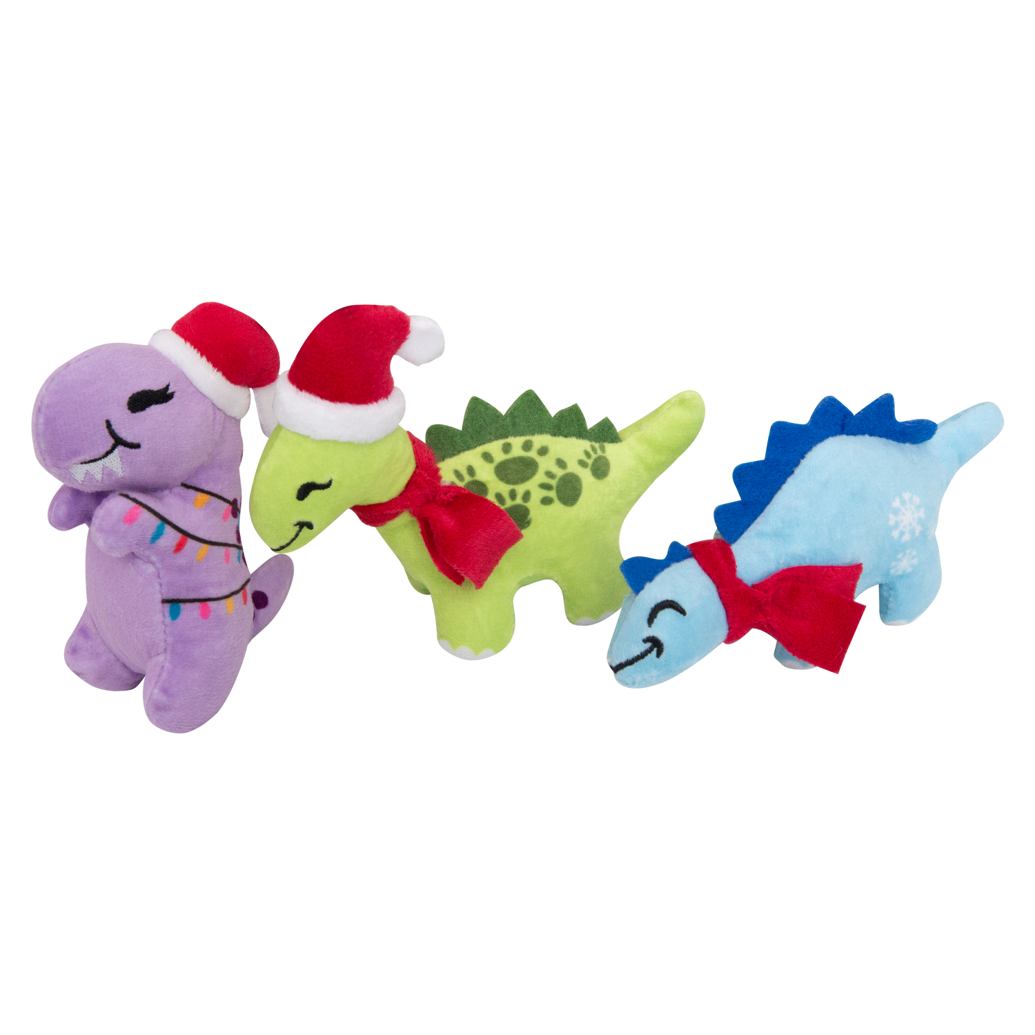 Christmas Dinos 3-Pack – Festive Eco-Friendly Squeaky Toys