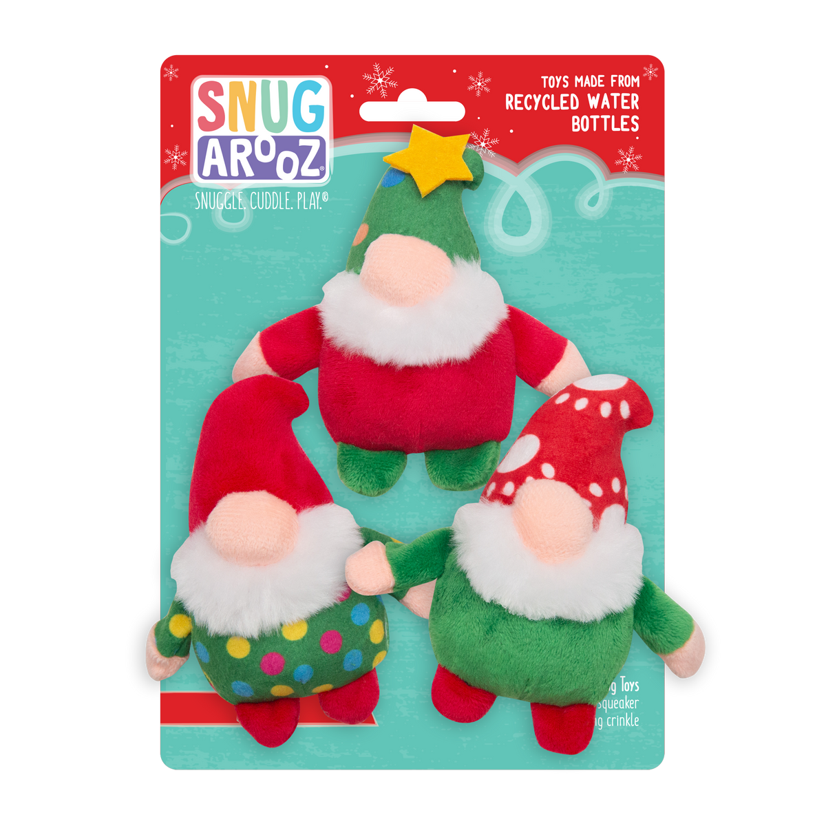 Snugarooz Gnomies 3-Pack – Festive Eco-Friendly Plush Trio