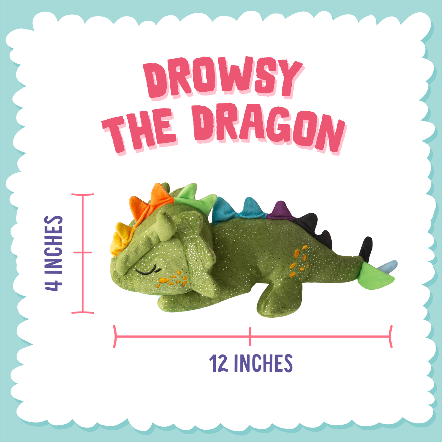 Snugarooz Drowsy the Dragon – Peluche ecológico con sonido arrugado y chirriante (30,5 cm)