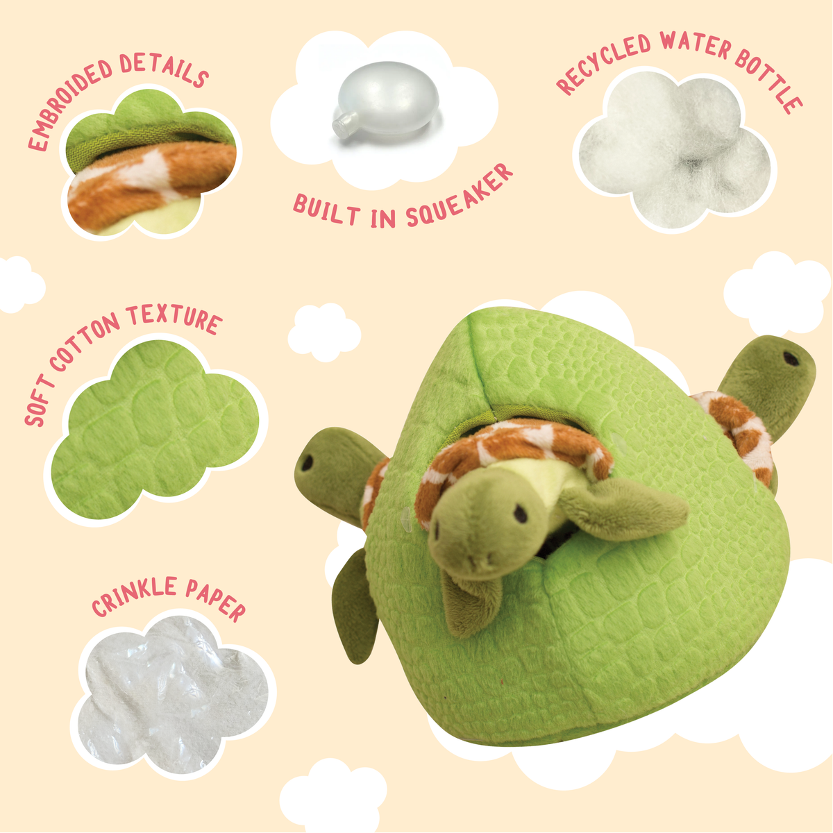 Set de Juguetes Interactivos de Peluche para Perros Hide & Seek Reef