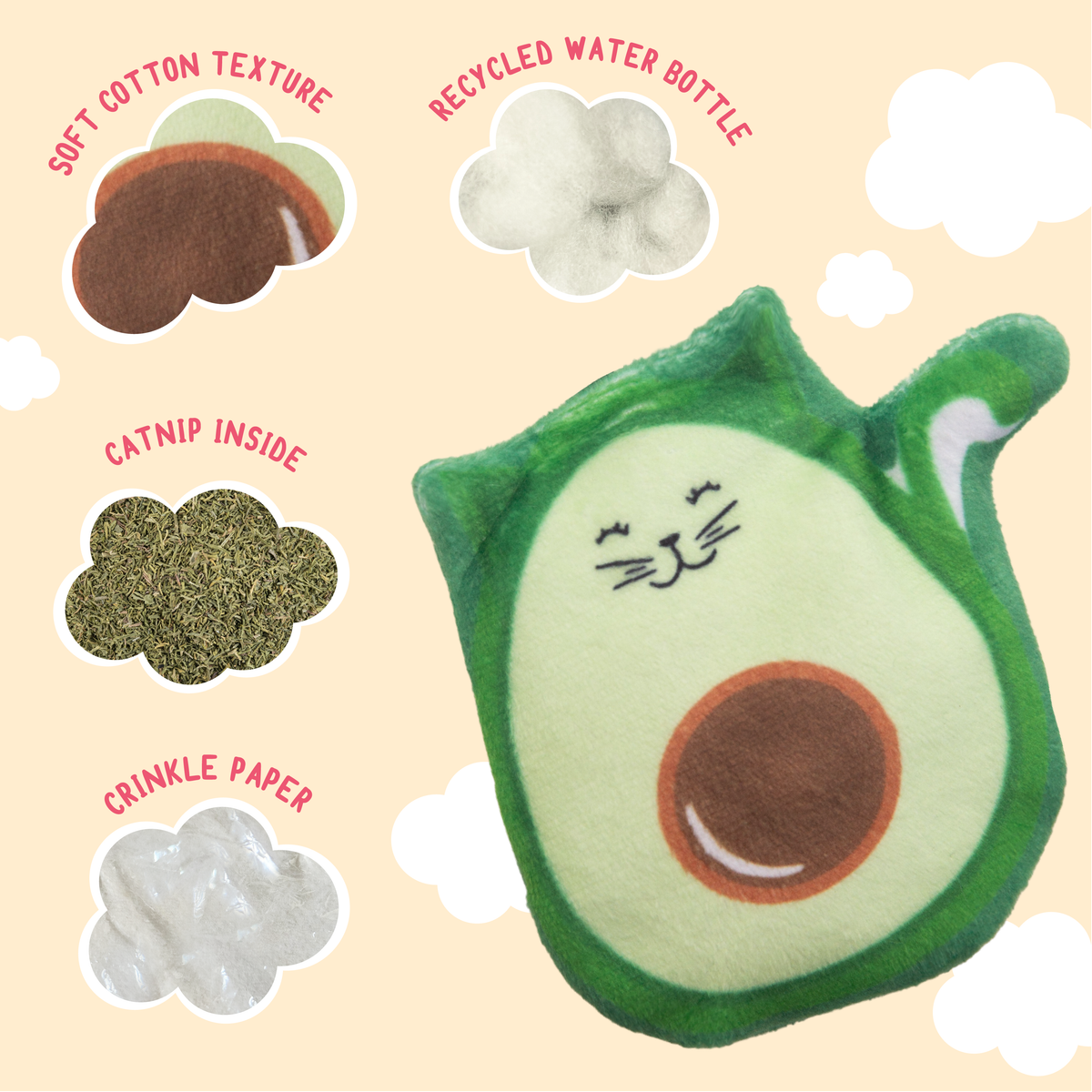 Kitty Avocato Catnip Plush Cat Toy