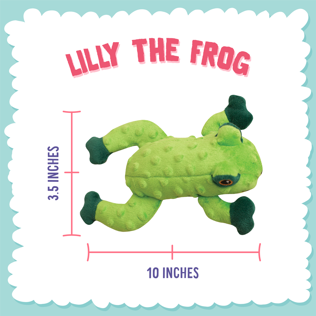 Lilly the Frog Plush Dog Toy