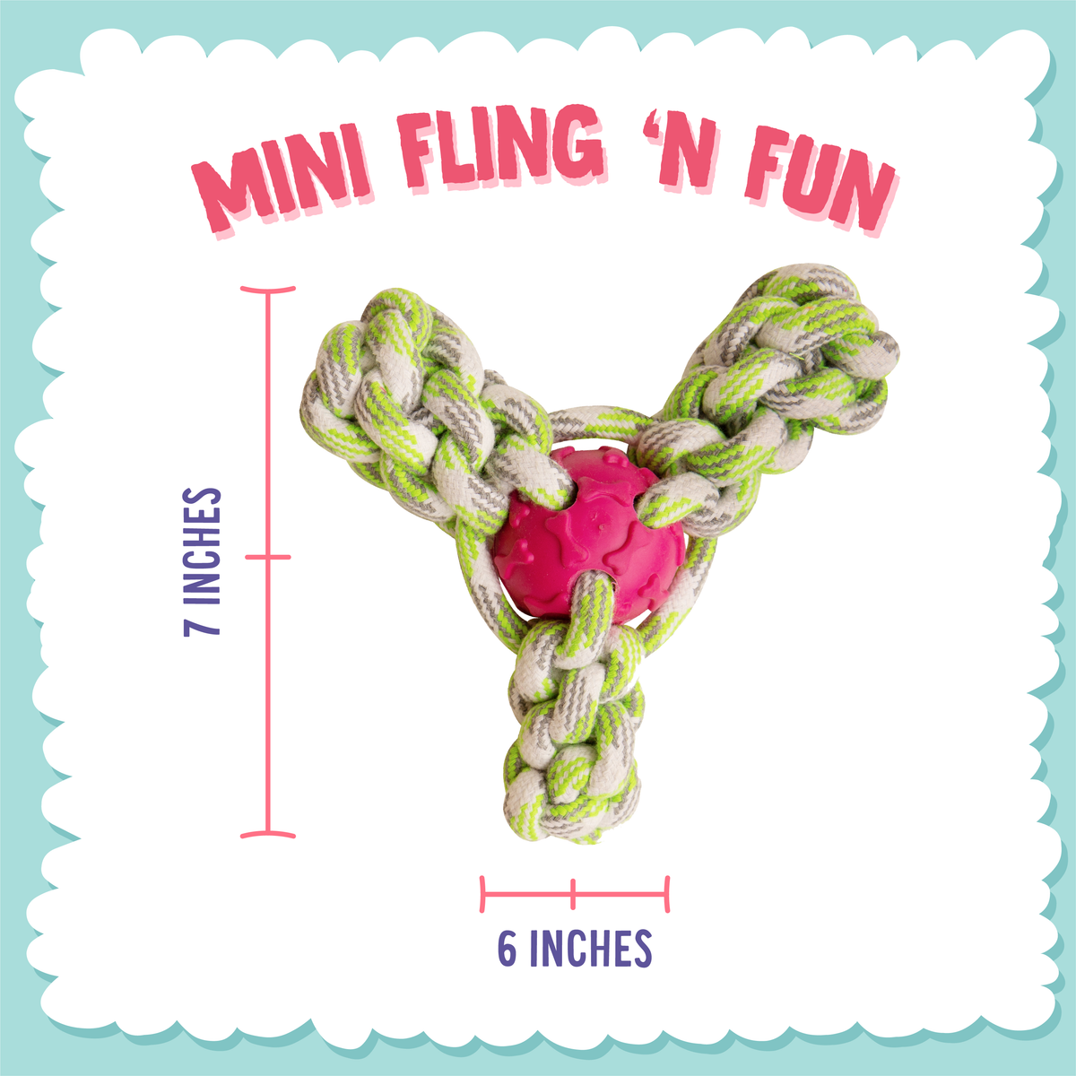 Mini Juguete para Perros Soga y Pelota Fling ‘N Fun