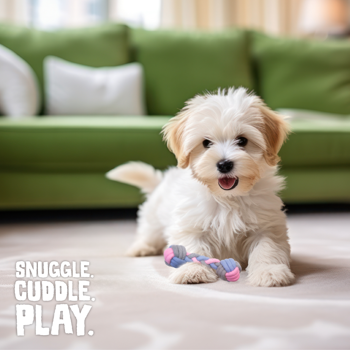 Juguete de cuerda de hueso con nudos pastel para perro
