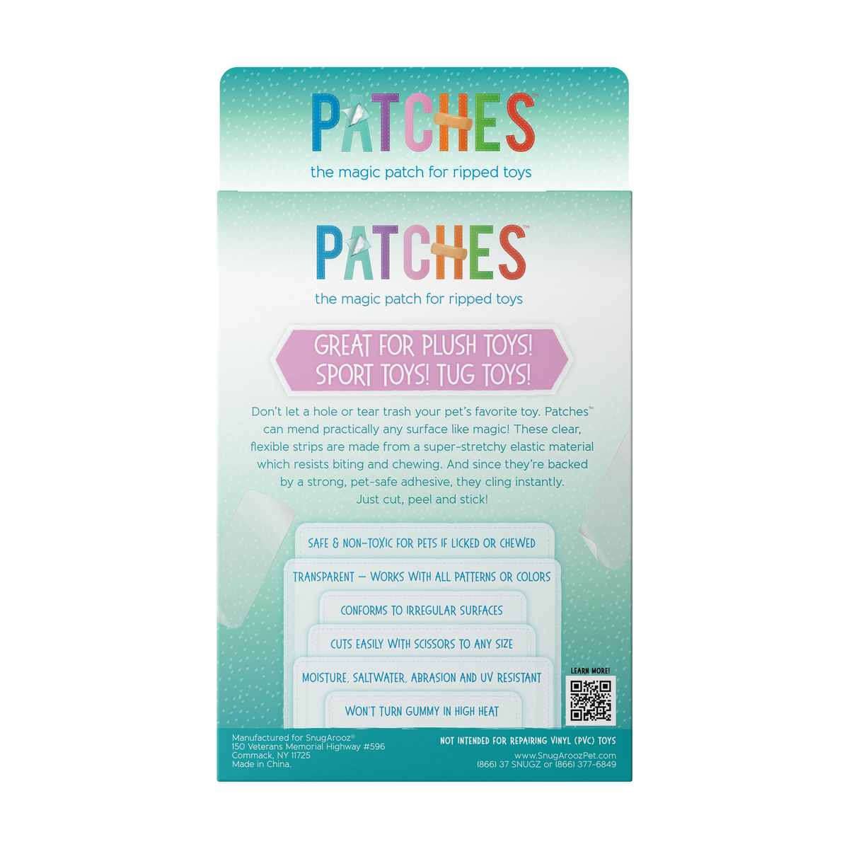 Kit de reparación de juguetes para mascotas Patches – Paquete de 8