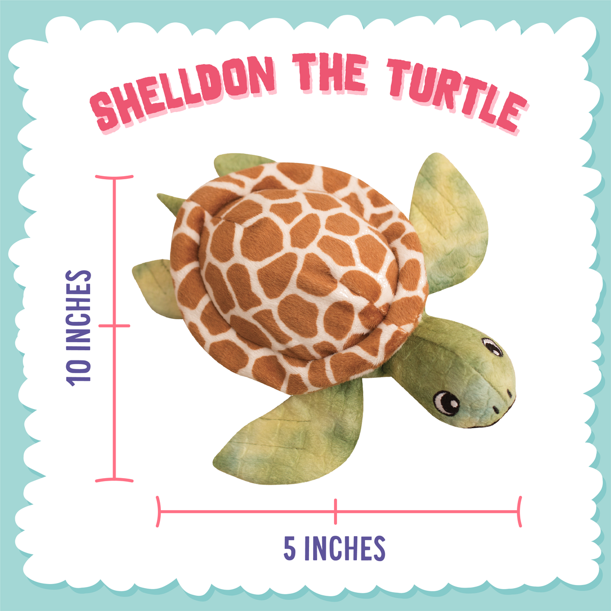 Juguete Chirriante para Perros, Peluche de Tortuga Shelldon