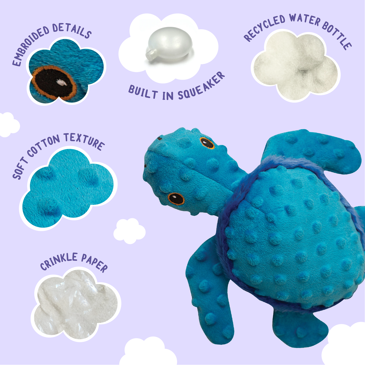 Juguete chillón para perros de peluche de la tortuga Tucker