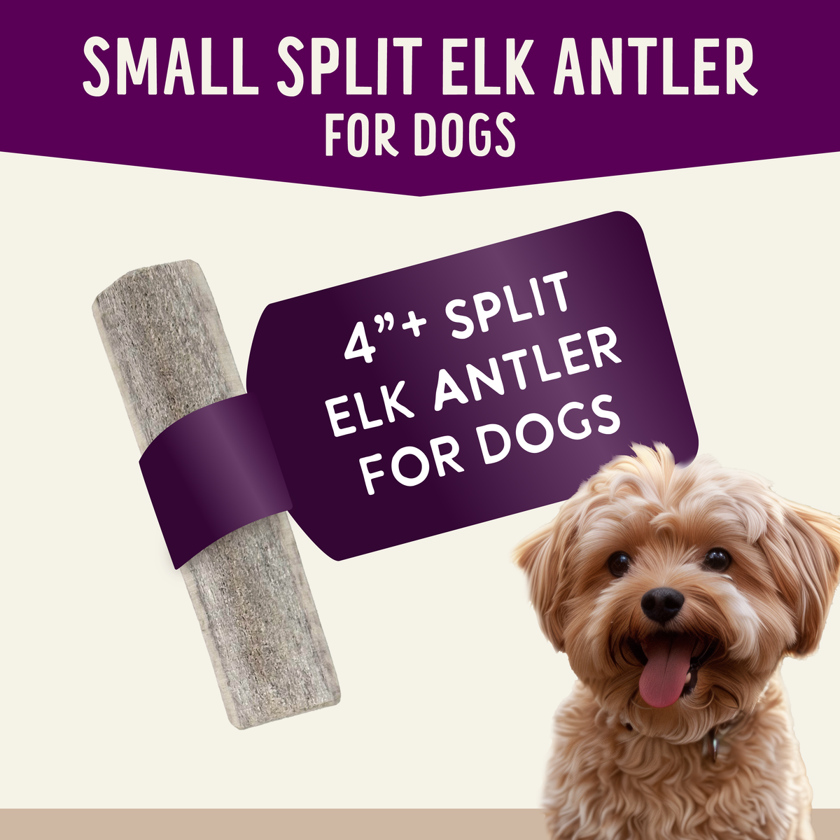 Natural Whole Elk Antler Dog Chews