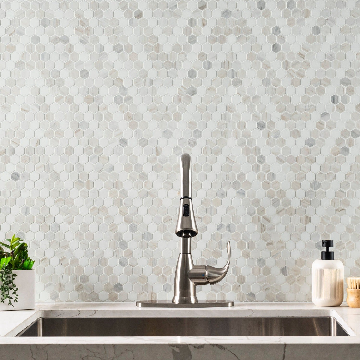 Angora Sazi 10.94"x13.74" Polished Marble Mosaic Floor and Wall Tile - MSI Collection