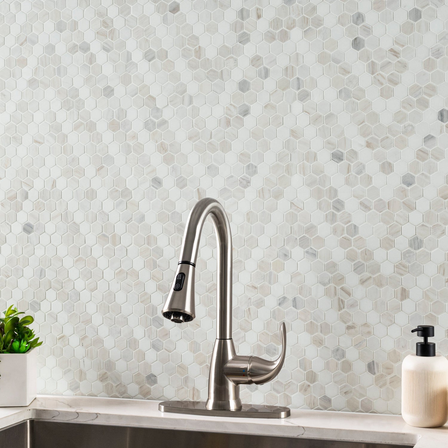 Angora Sazi 10.94"x13.74" Polished Marble Mosaic Floor and Wall Tile - MSI Collection