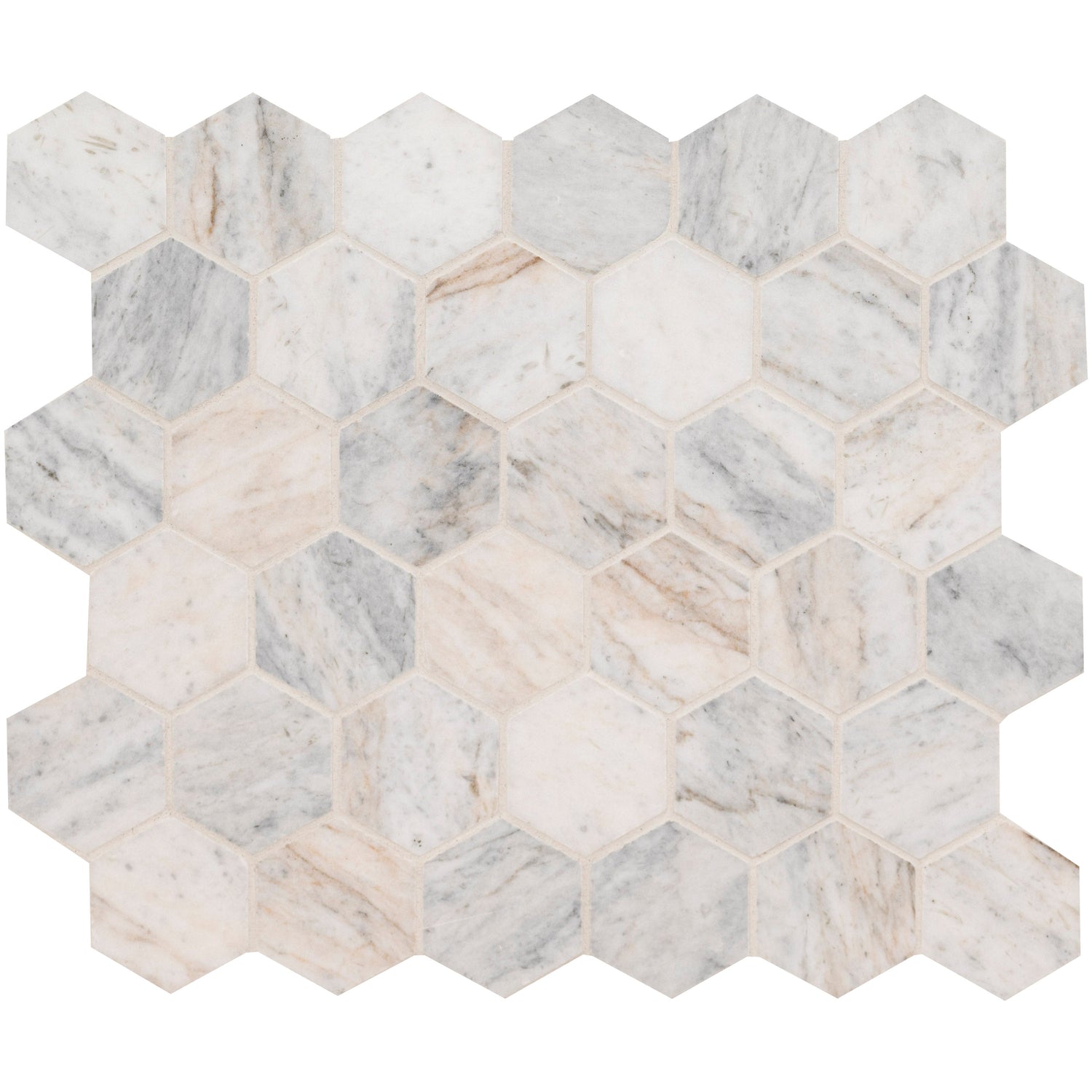 Capri Blue 11.75"x12" Hexagon Honed Marble Mosaic Tile - MSI Collection