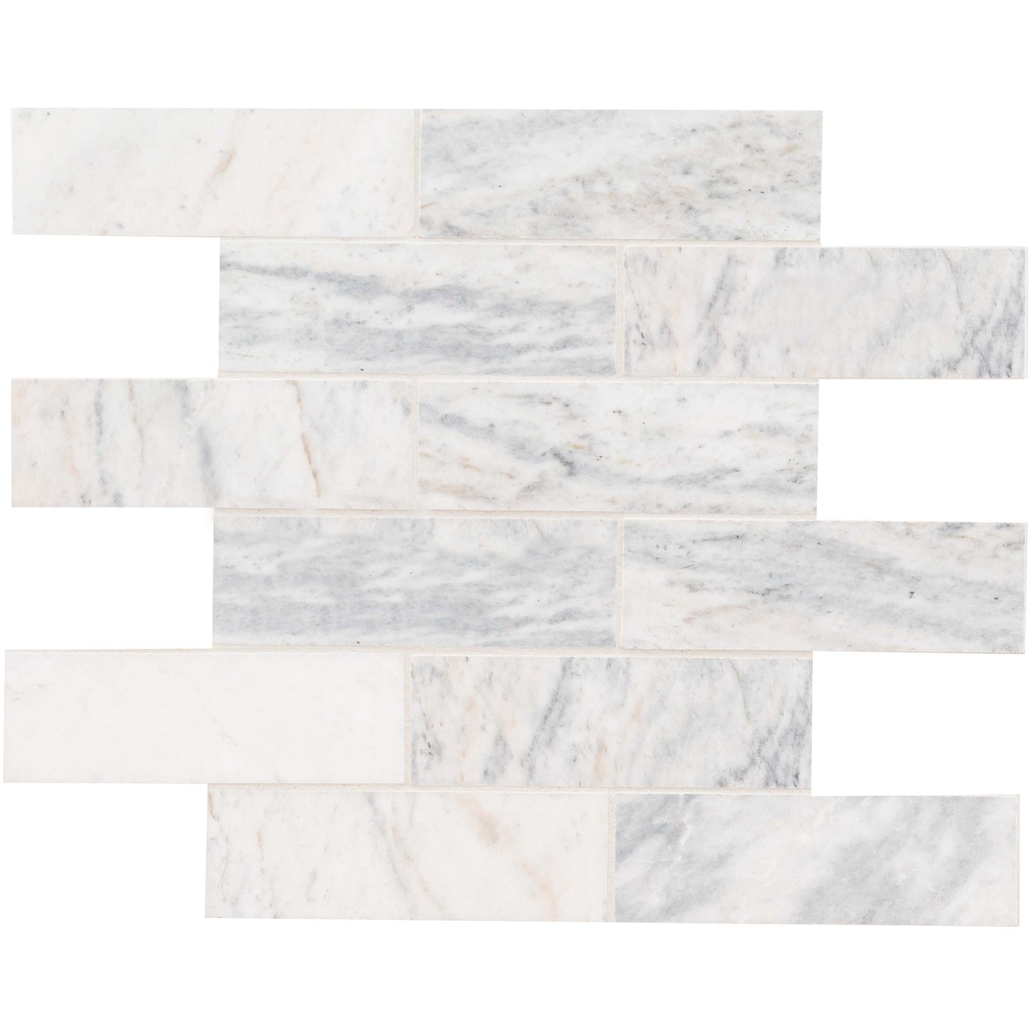 Capri Blue 11.81"x11.81" Subway Honed Marble Mosaic Tile - MSI Collection