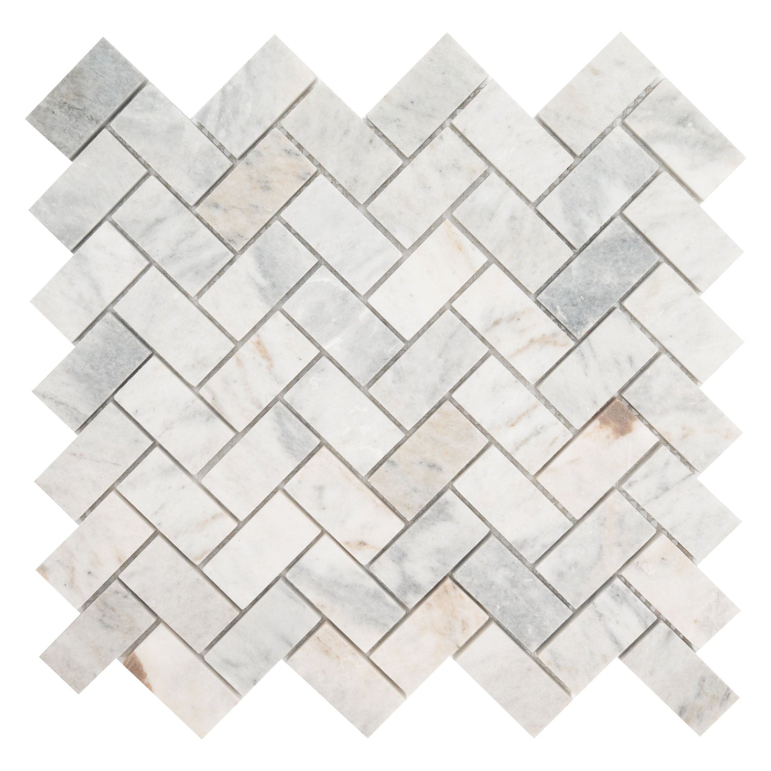 Capri Blue 11.63"x11.63" Herringbone Honed Marble Mosaic Tile - MSI Collection