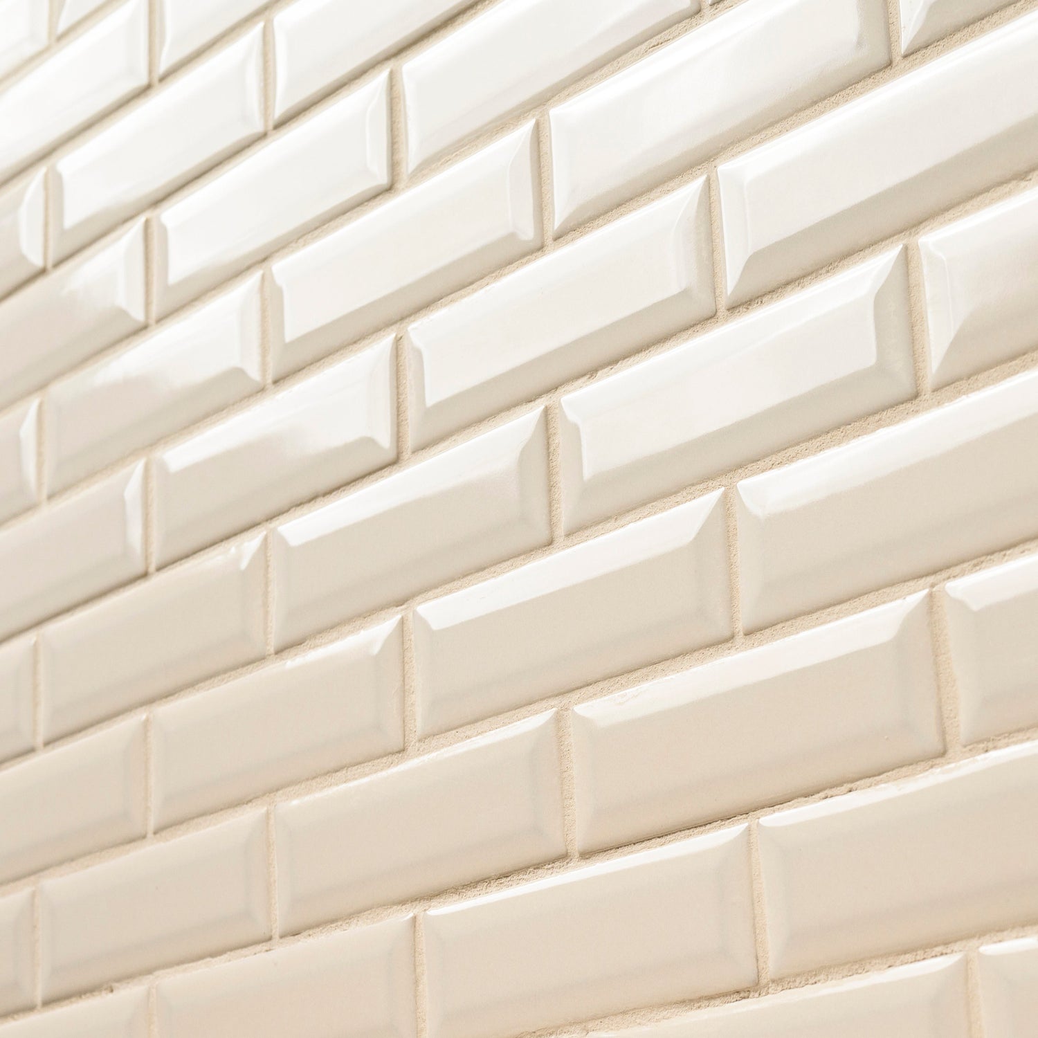 Antique White Beveled 12" x 12" Ceramic Mesh-Mounted Mosaic Wall Tile 2" x 6"- MSI Collection