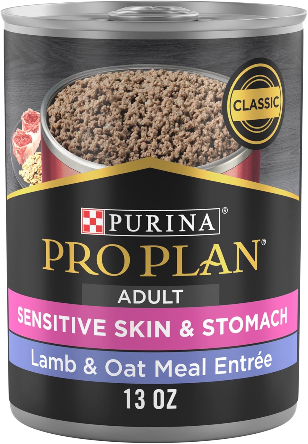 Alimento húmedo para perros Pro Plan Sensitive Skin & Stomach, Paté de cordero y harina de avena (368 g)