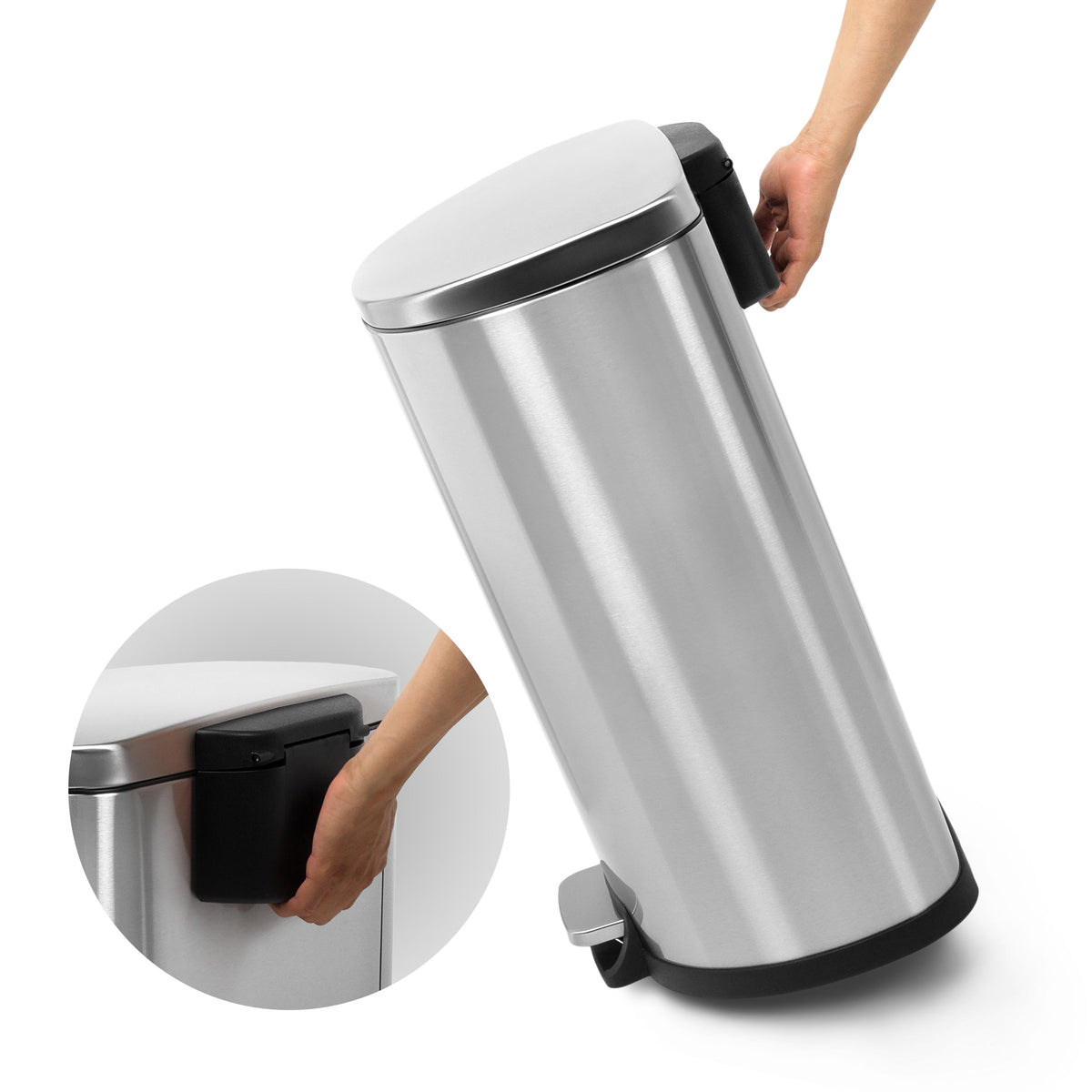 Contenedor de basura con pedal de 13.2 galones, en forma de D | SOT-50-3